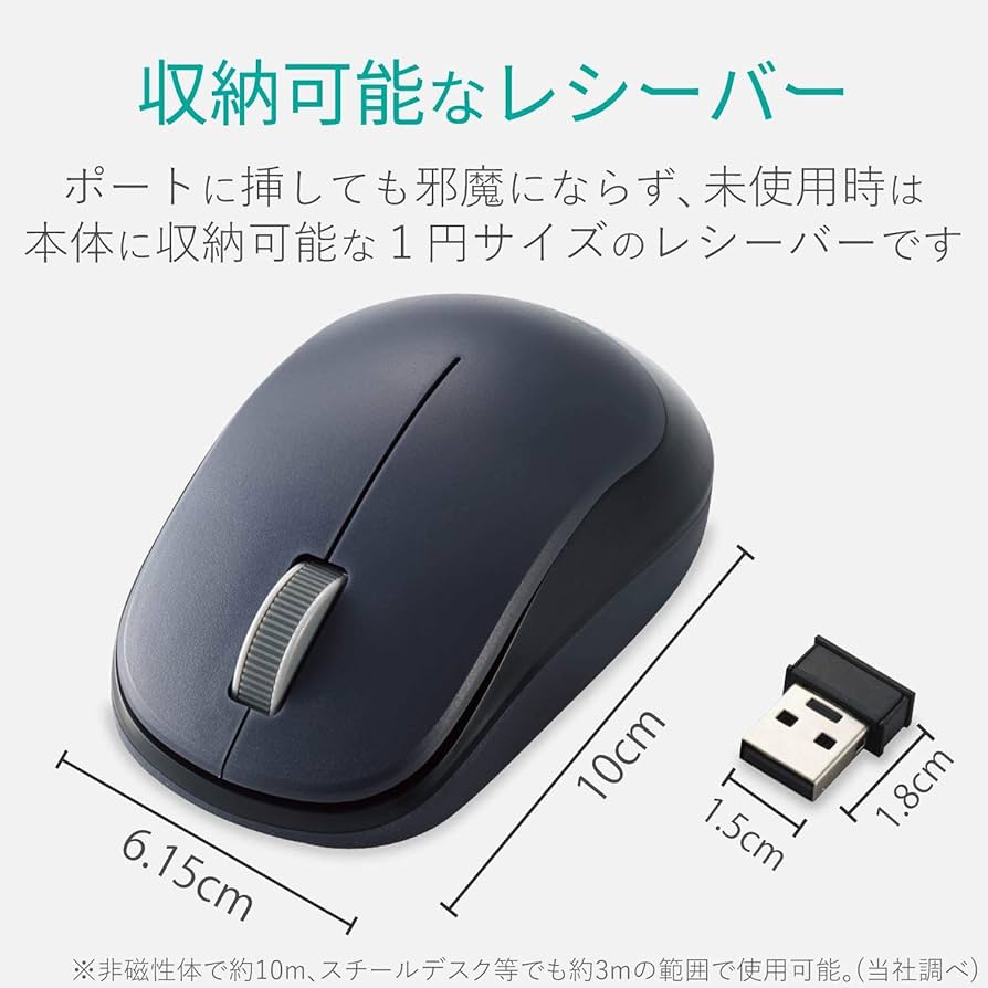 Amazon.co.jp: エレコム マウス ワイヤレス (レシーバー付属) M